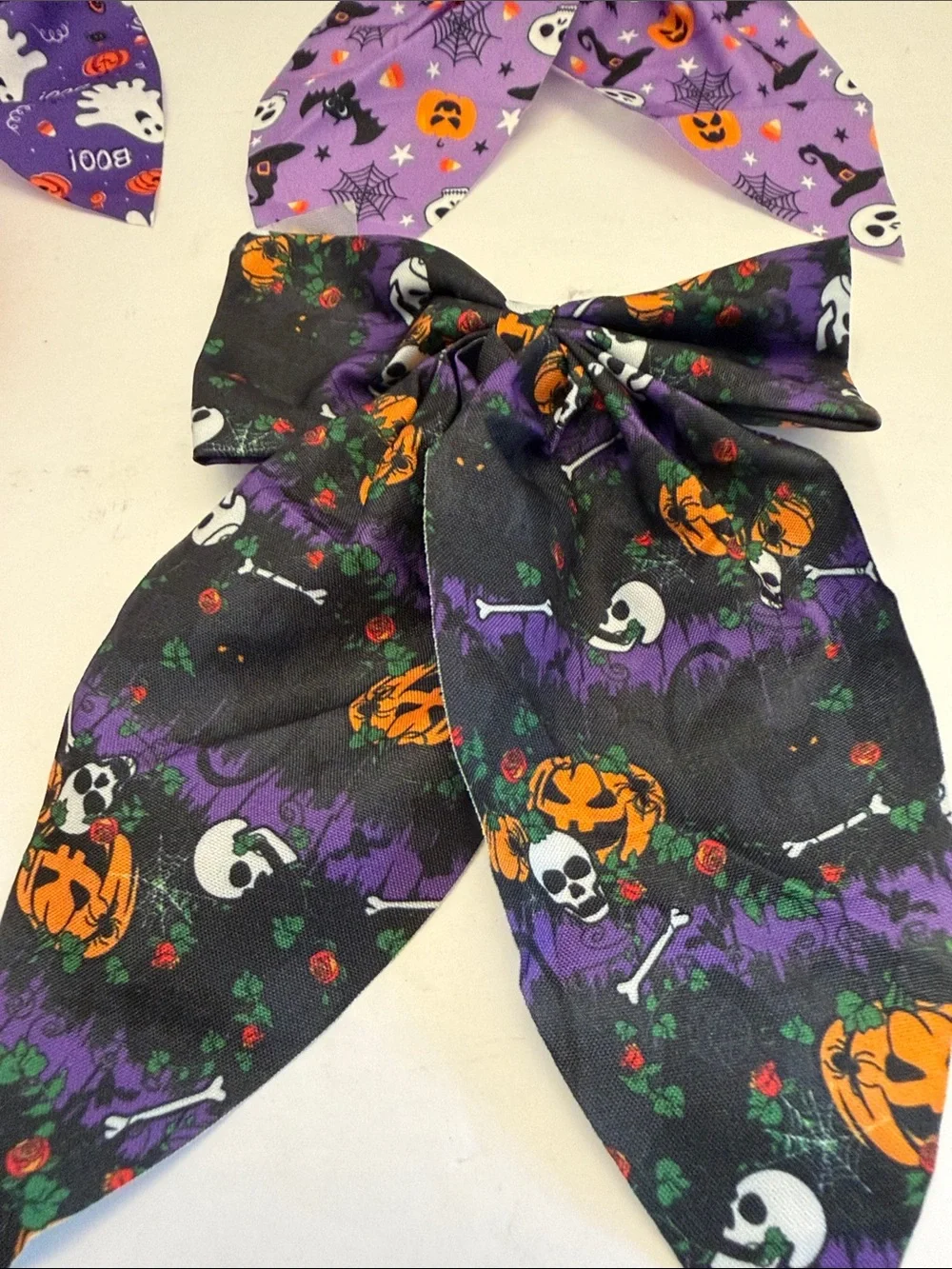 Halloween Print Kids Hair Bows Your Choice Assorted Orange, Purple, Black, White